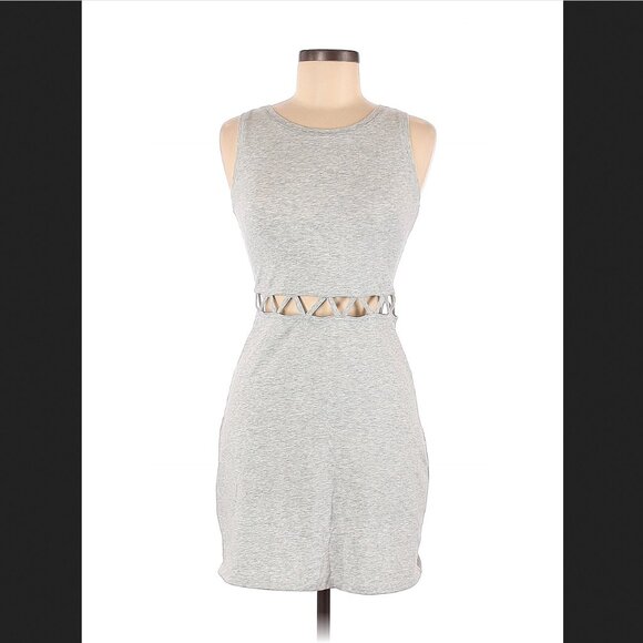 Heather Gray Casual Dress with cutouts - Picture 1 of 2